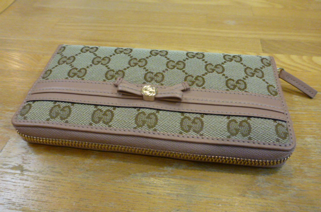 長財布 GUCCI 半額でGETできるお得 ラウンドファスナー長財布 ウエビングリボン付き GGキャンバス GUCCI レザー GG ラウンドファスナー 小物